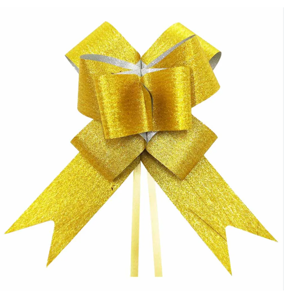 LAÇO PRESENTE PRONTO MEDIO DOURADO GLITTER MAKE MAIS 5233