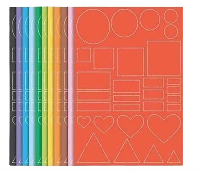PAPEL ECOCORES MULTIFORMAS GEOMETRICAS A4 12 CORES 110G RIDET