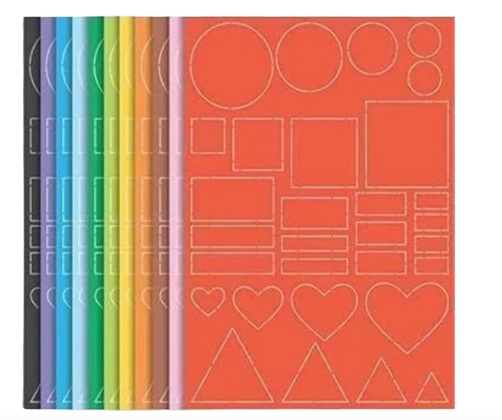 PAPEL ECOCORES MULTIFORMAS GEOMETRICAS A4 12 CORES 110G RIDET