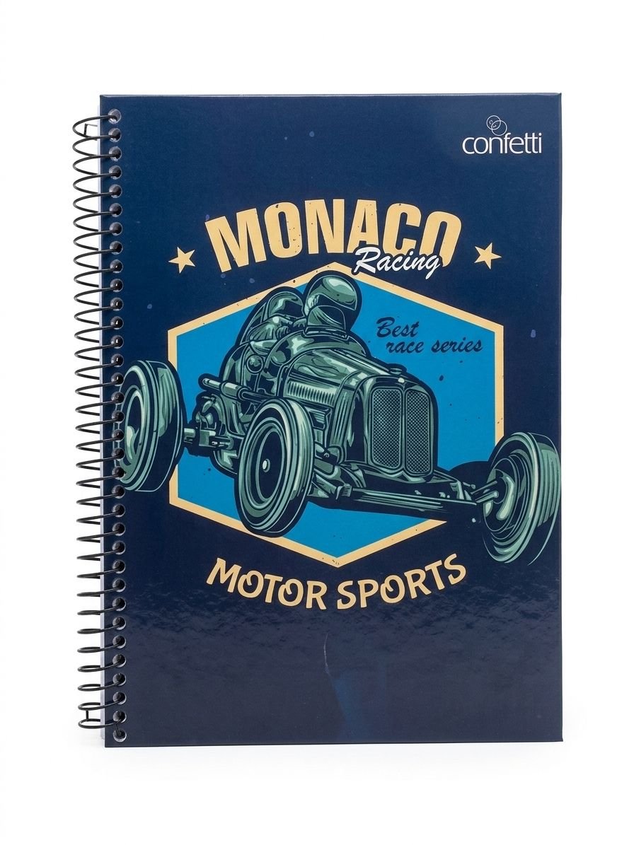 CADERNO UNIV 1M  CARROS CONFETTI 80 FLS