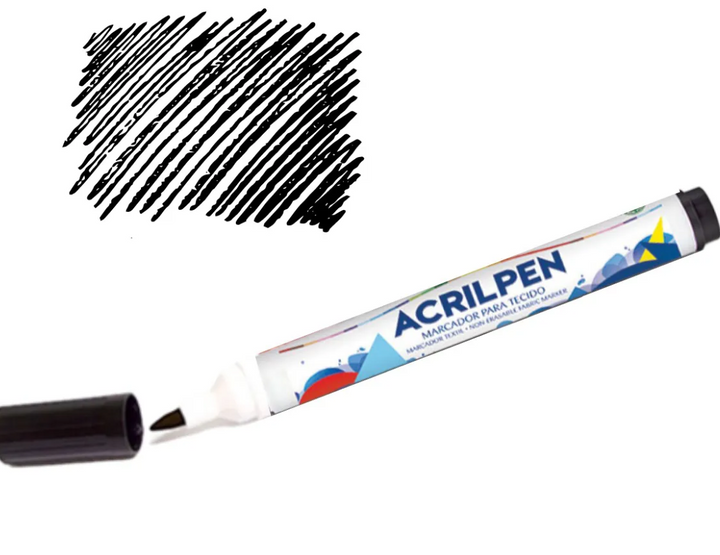 MARCADOR PARA TECIDO ACRILEX PRETO REF04406