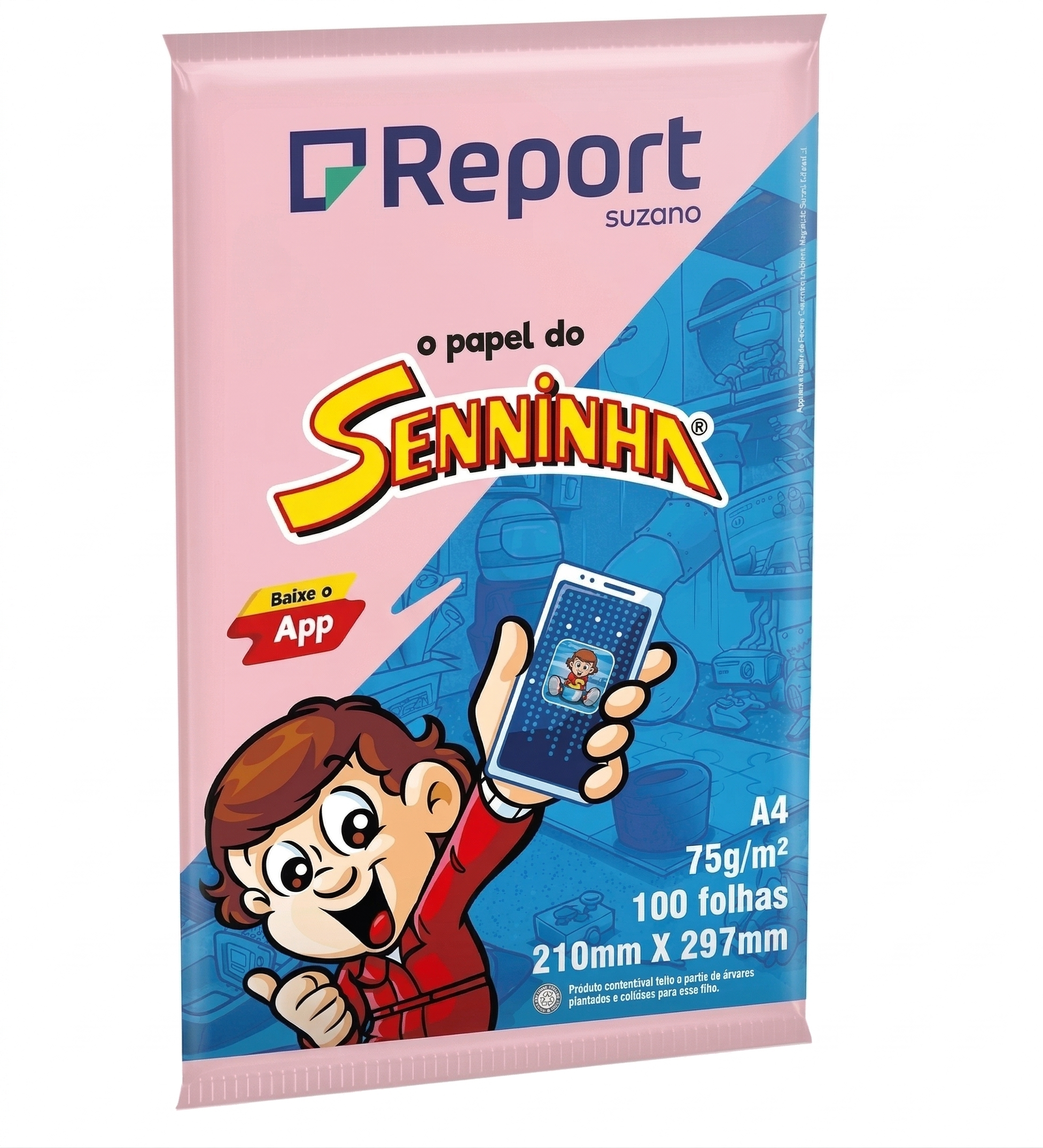 PAPEL ESCOLAR CHAMEQUINHO SENINHA REPORT 100 FOLHAS 
