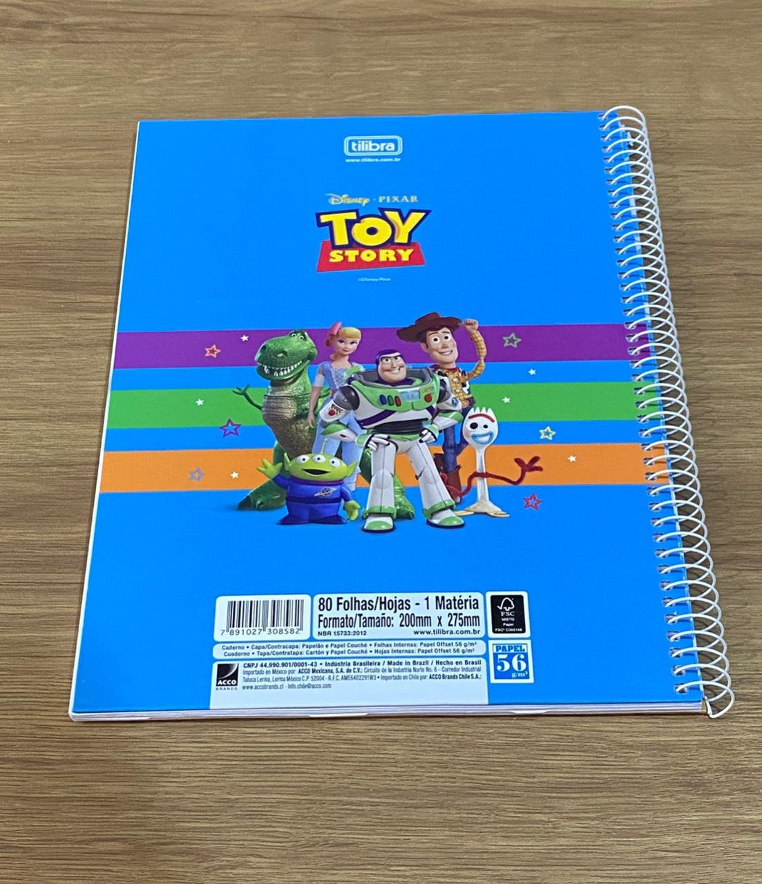 CADERNO 1M ESPIRAL TOY STORY 80 FLS TILIBRA