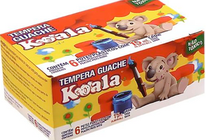 TINTA GUACHE 6 CORES 15M KOALA  0545