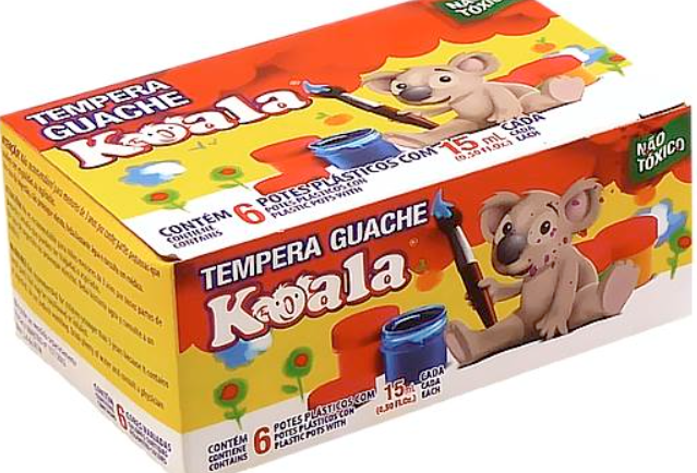 TINTA GUACHE 6 CORES 15M KOALA  0545