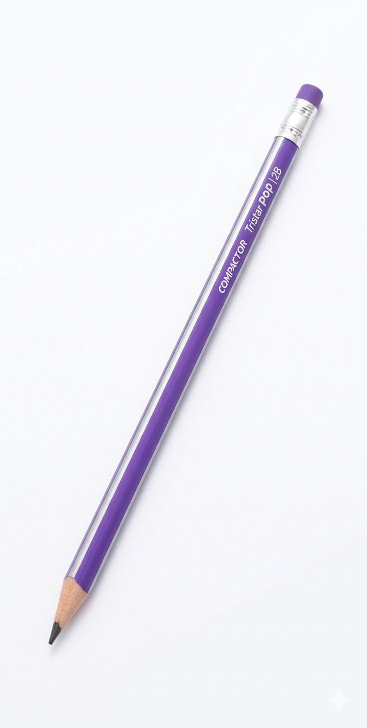 LAPIS 2B TRIANGULAR COM BORRACHA COMPACTOR TRISTAR POP