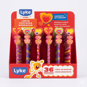 LAPIS ESTAMPADO COM BORRACHA CORAÇÃO LYKE