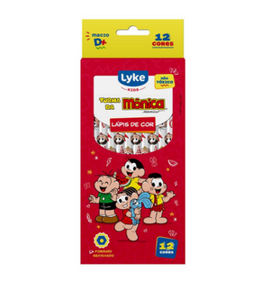 LAPIS DE COR SEXTAVADO 12 CORES TURMA DA MONICA LYKE KIDS