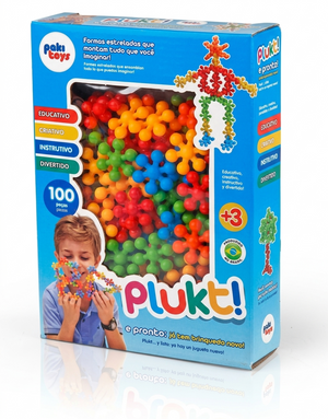 BRINQUEDO MONTAR PLUKT ESTRELAS 100 PÇS PAKI TOYS 1244