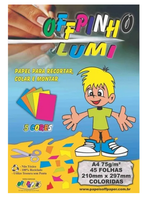 PAPEL CRIATIVO LUMI A4 75G 45 FLS OFF PAPER