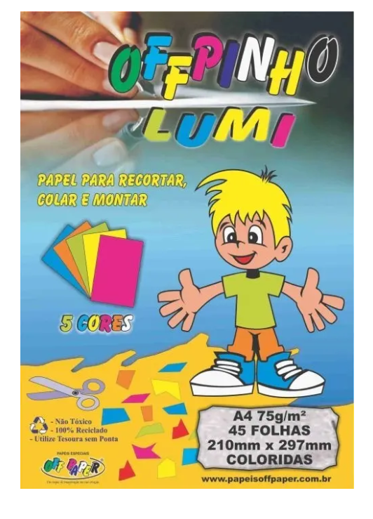 PAPEL CRIATIVO LUMI A4 75G 45 FLS OFF PAPER