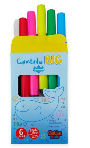 HIDROCOR BIG CANETINHAS  6 CORES GATTE