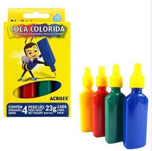 COLA COLORIDA 4 CORES ACRILEX 6046
