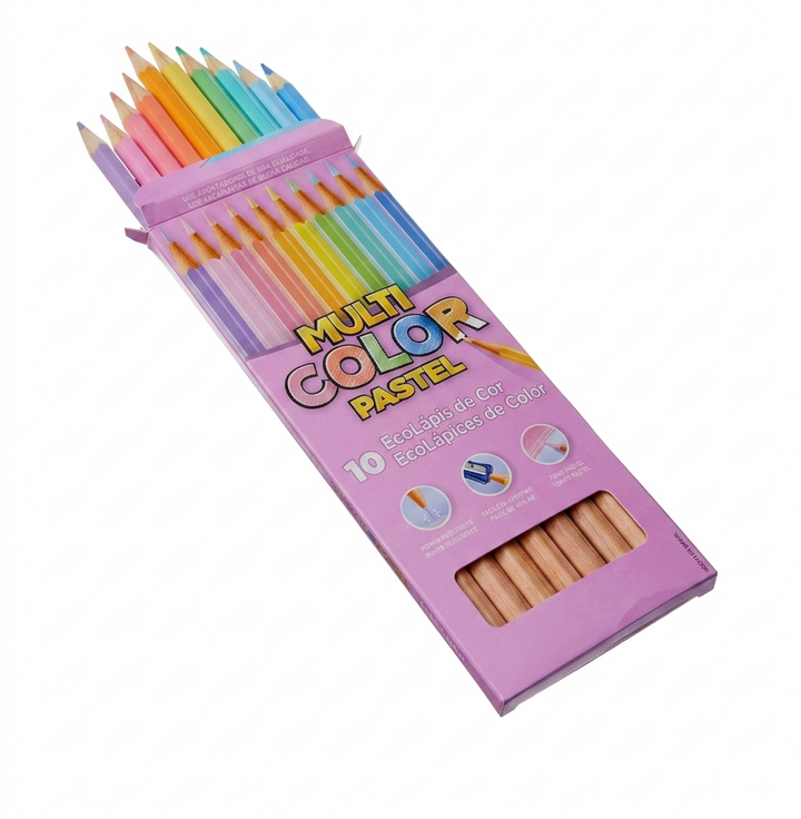 LAPIS DE COR MULTI COLOR PASTEL 10 CORES FABER CASTELL 111000NP