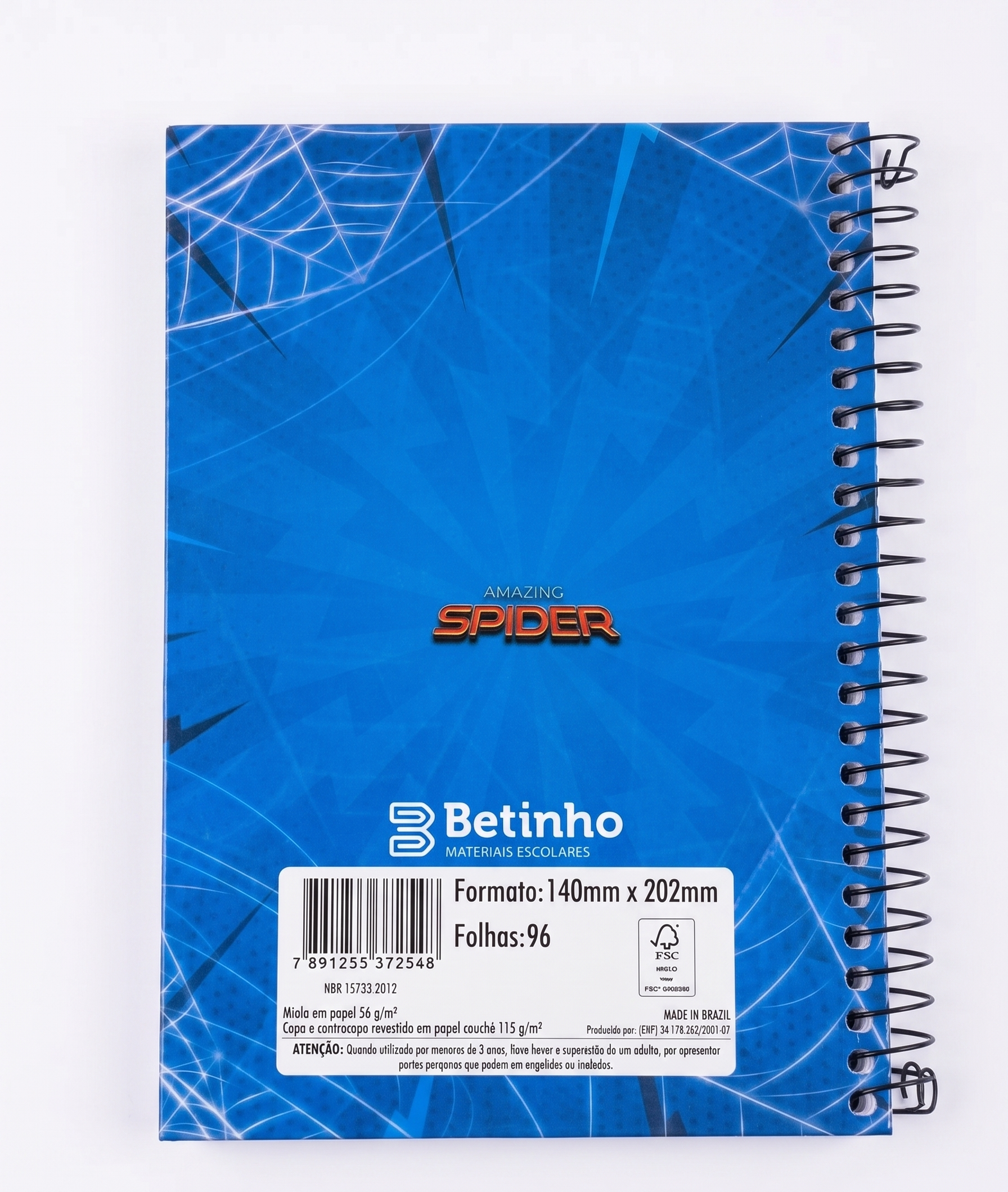 CADERNO ESPIRAL PEQUENO AMAZING SPIDER 96 FLS BETINHO