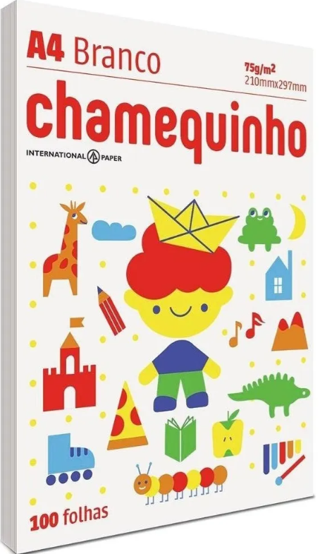 PAPEL A4 BRANCO CHAMEQUINHO 100 FOLHAS 