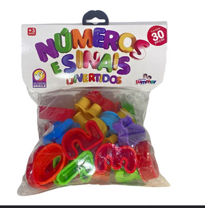 BRINQUEDO EDUCATIVO NUMEROS E SINAIS DIVERTIDOS 30 PÇS LUMMAR 0614