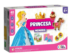 BRINQUEDO EDUCATIVO MEMORIA PRINCESA 40 PEÇAS PAIS E FILHOS 