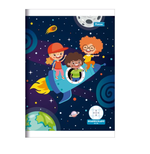 CADERNO QUADRICULADO CAPA FLEXIVEL BRINCARTE 40 FLS 140X200MM FORONI