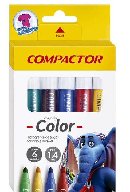 HIDROCOR COMPACT COLOR GROSSO 6 CORES 77891