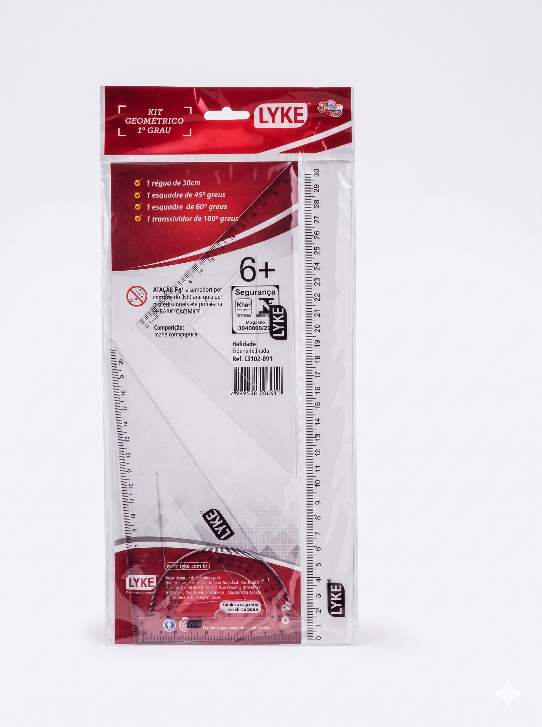 KIT GEOMETRICO PLASTICO 04 PÇS LYKE