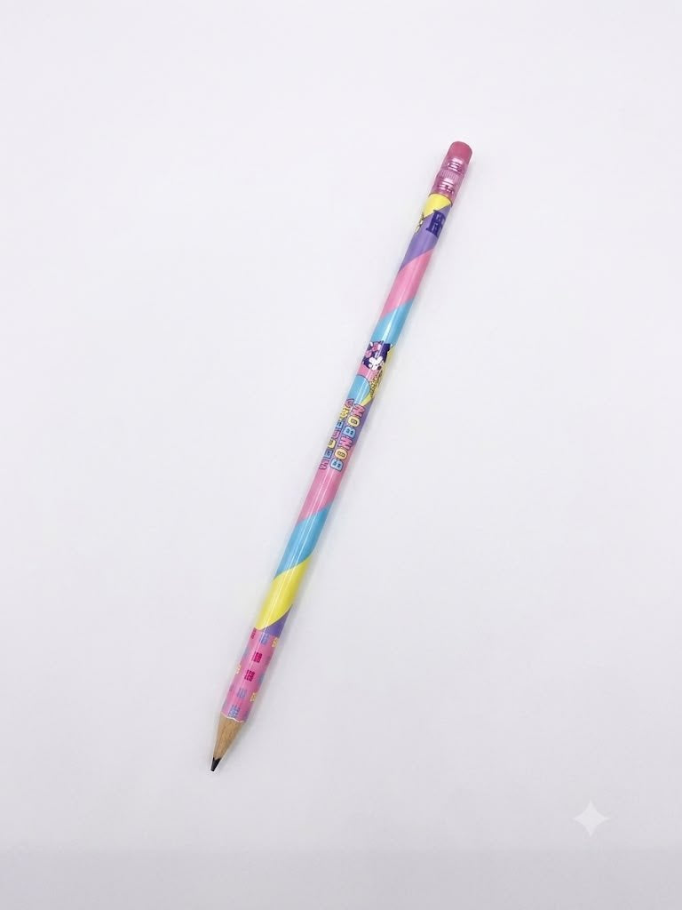 LAPIS GRAFITE REDONDO MADEIRA COM BORRACHA REBECA BONBON RB1201 SKYPAPER