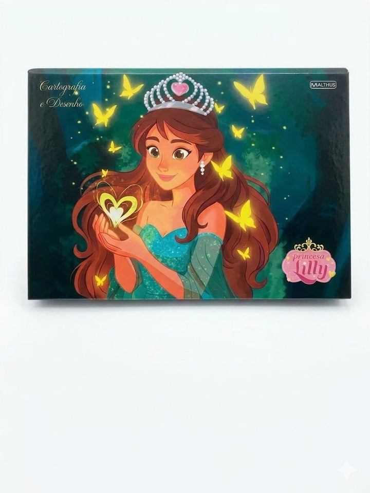 CADERNO BROCHURA DESENHO PRINCESA LILLY JANDAIA 96 FLS