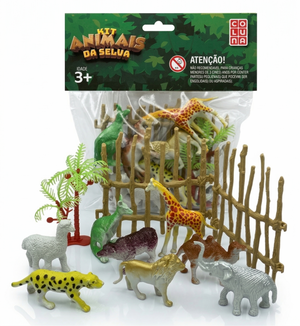 KIT ANIMAIS DA SELVA 11 PEÇAS COLUNA
