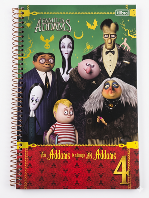 CADERNO 1M ESPIRAL FAMILIA ADDAMS 80 FLS TILIBRA