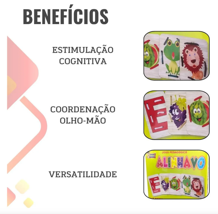 BRINQUEDO EDUCATIVO JOGO PEDAGOGICO ALINHAVO 5 PEÇAS URIARTE