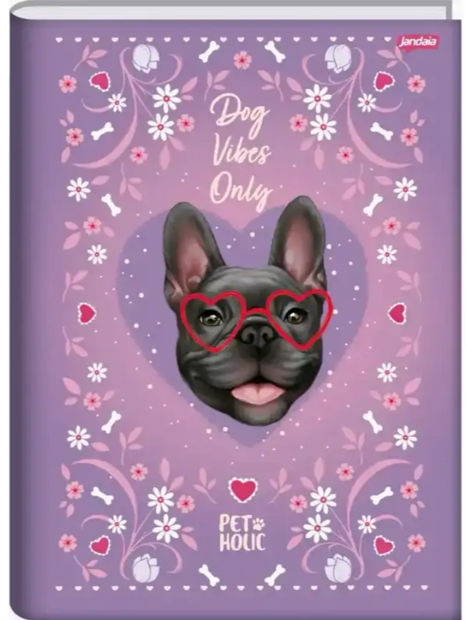 CADERNO BROCHURA GRANDE PET HOLIC JANDAIA 80 FLS