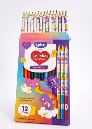 LAPIS COR 12 CORES MAIS 3 URSINHOS CARINHOSOS LYKE KIDS