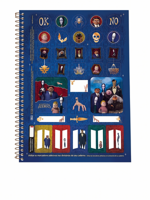 CADERNO 1M ESPIRAL FAMILIA ADDAMS 80 FLS TILIBRA