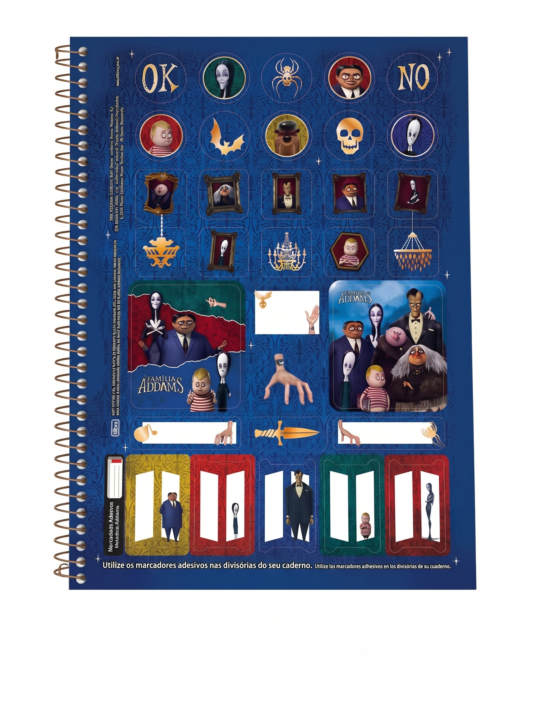CADERNO 1M ESPIRAL FAMILIA ADDAMS 80 FLS TILIBRA