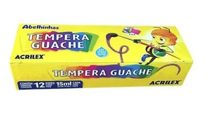 TINTA GUACHE 12 POTES 15ML ACRILEX REF 02012 