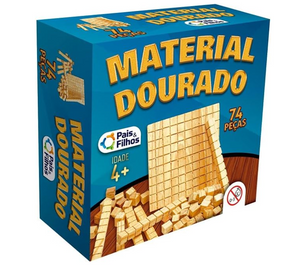 BRINQUEDO EDUCATIVO MATERIAL DOURADO 74 PEÇAS PAIS E FILHOS 