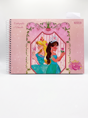 CADERNO DESENHO ESPIRAL PRINCESA LILLY 96 FLS MALTHUS