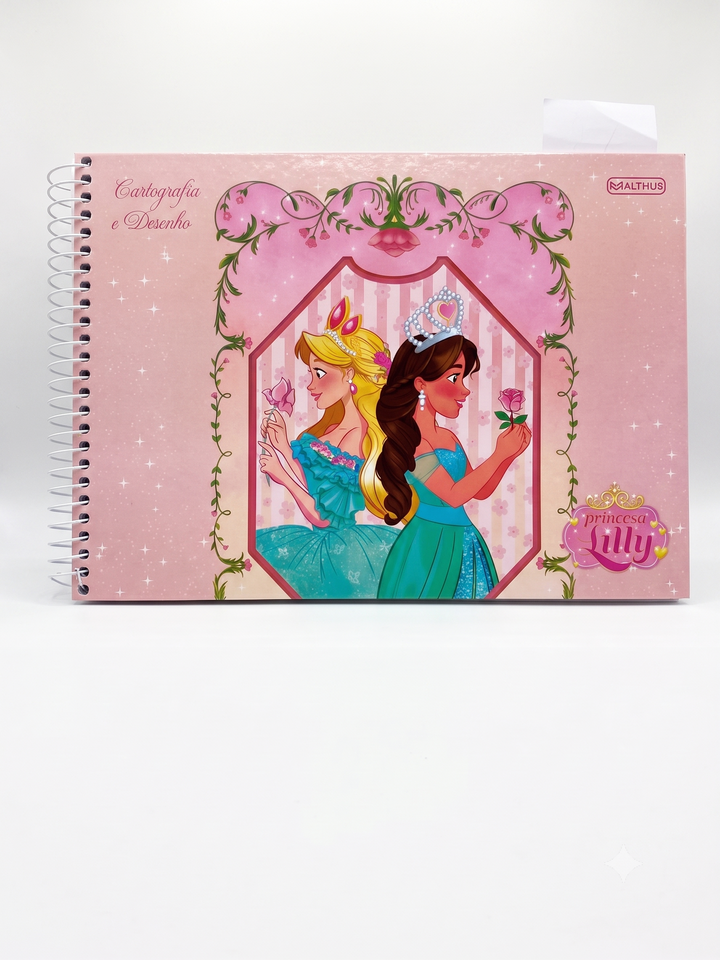 CADERNO DESENHO ESPIRAL PRINCESA LILLY 96 FLS MALTHUS