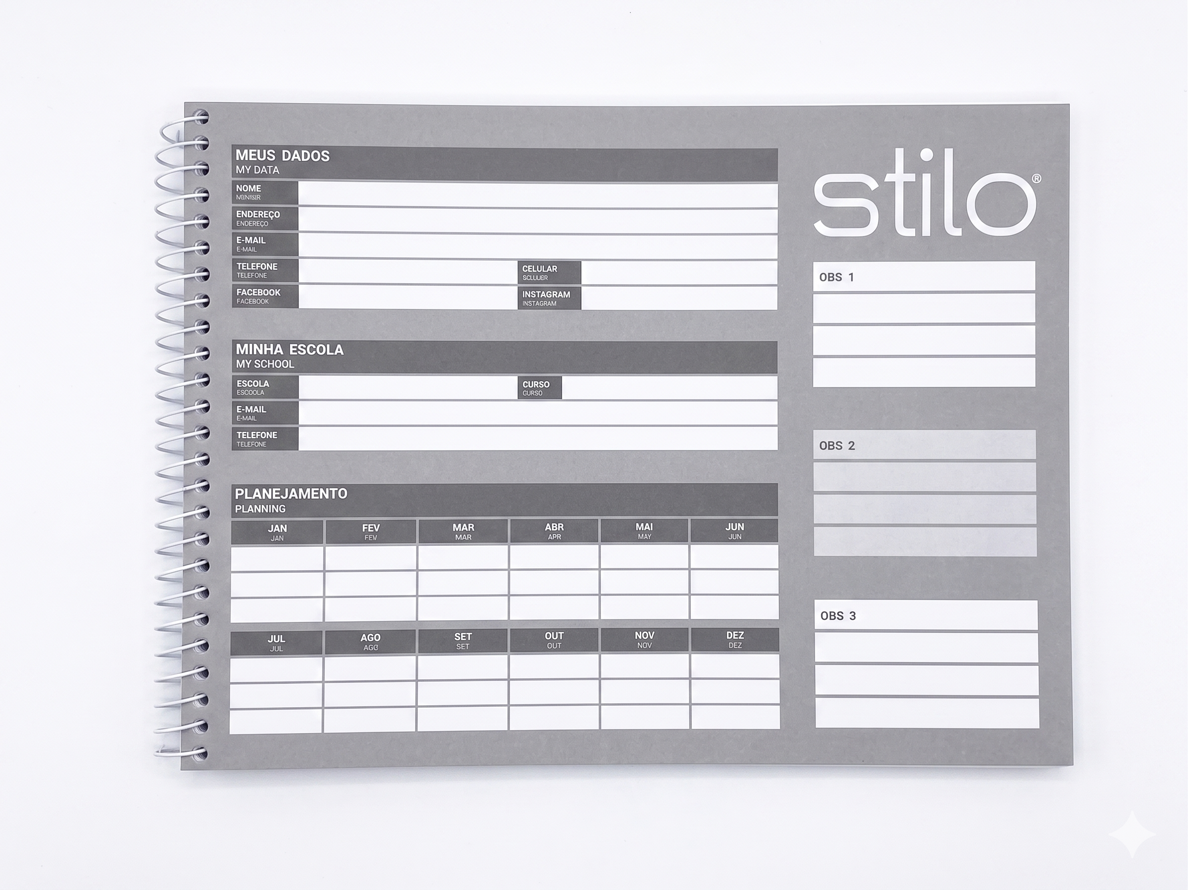 CADERNO DESENHO ESPIRAL 8263 STILO PRETO 80 FLS JANDAIA