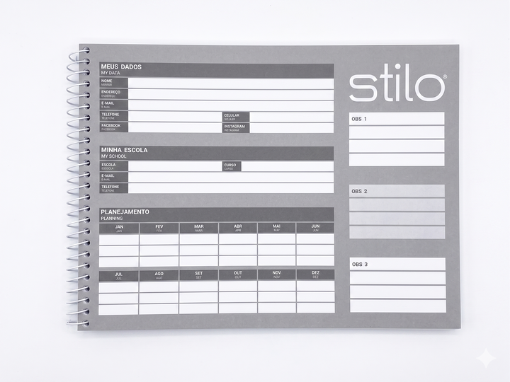 CADERNO DESENHO ESPIRAL 8263 STILO PRETO 80 FLS JANDAIA