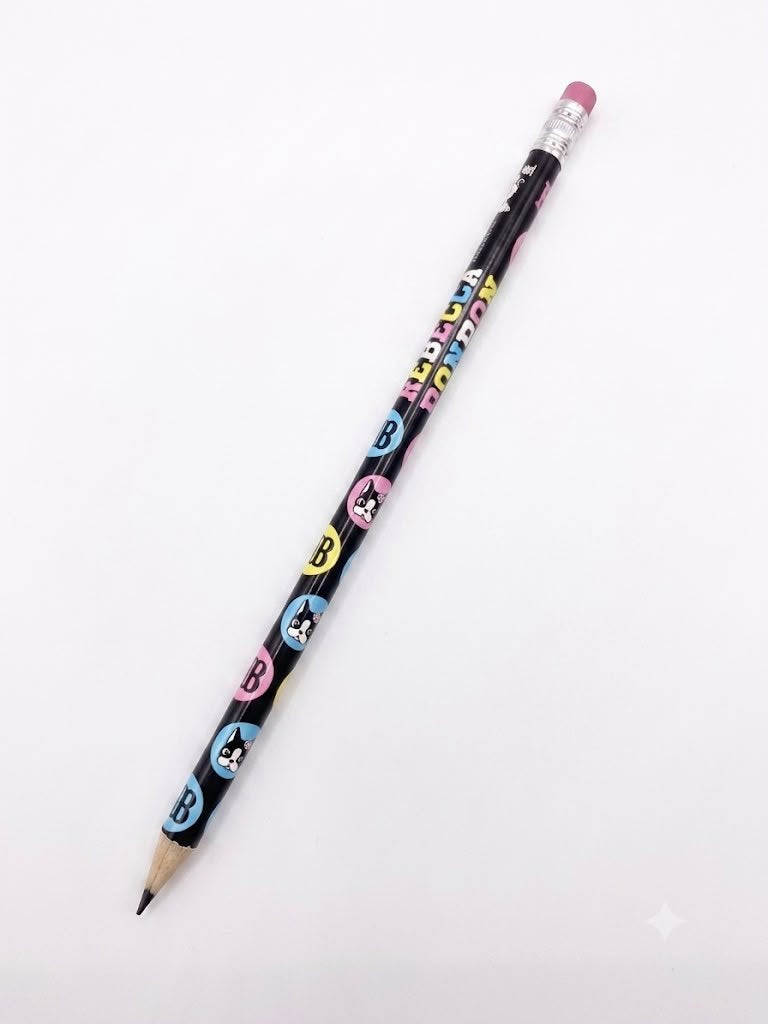 LAPIS GRAFITE REDONDO MADEIRA COM BORRACHA REBECA BONBON RB1201 SKYPAPER