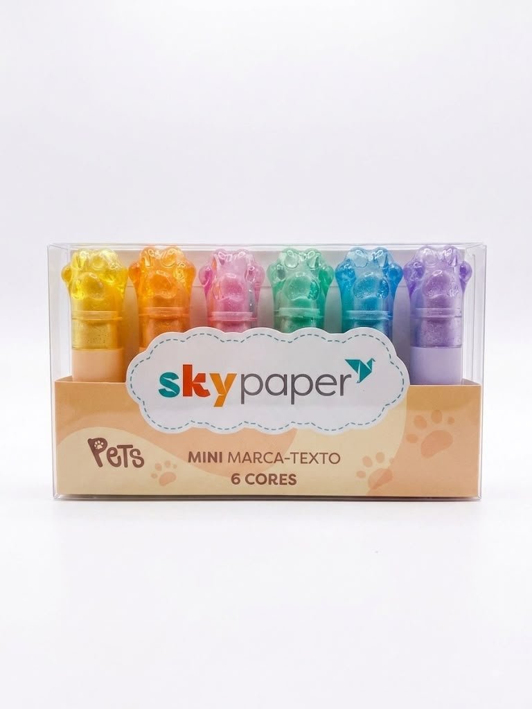 MARCA TEXTO PATA PET 6 CORES PT1401 SKYPAPER