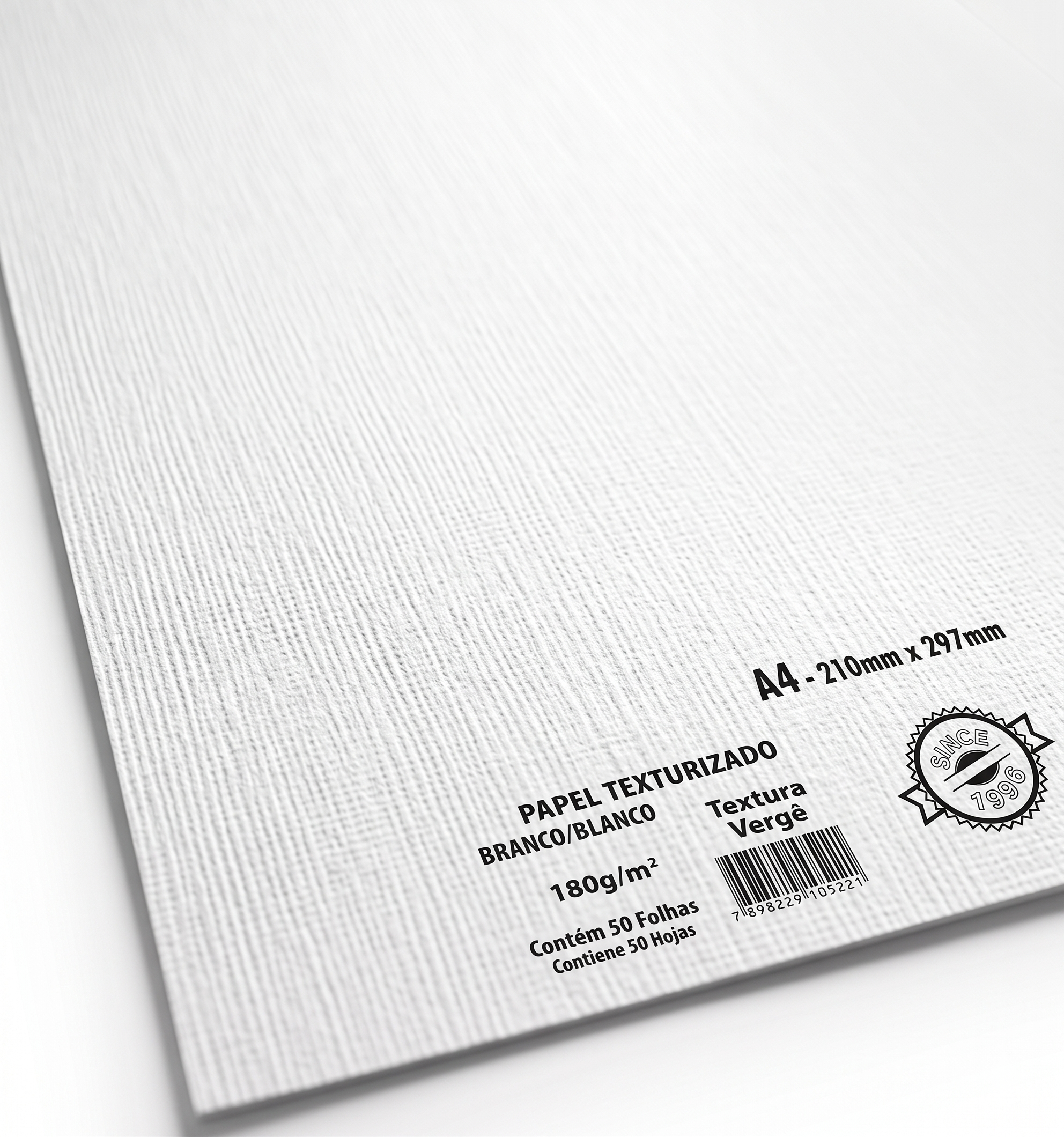 PAPEL A4 TEXTURA VERGE 180G MASTERPRINT 50 FLS