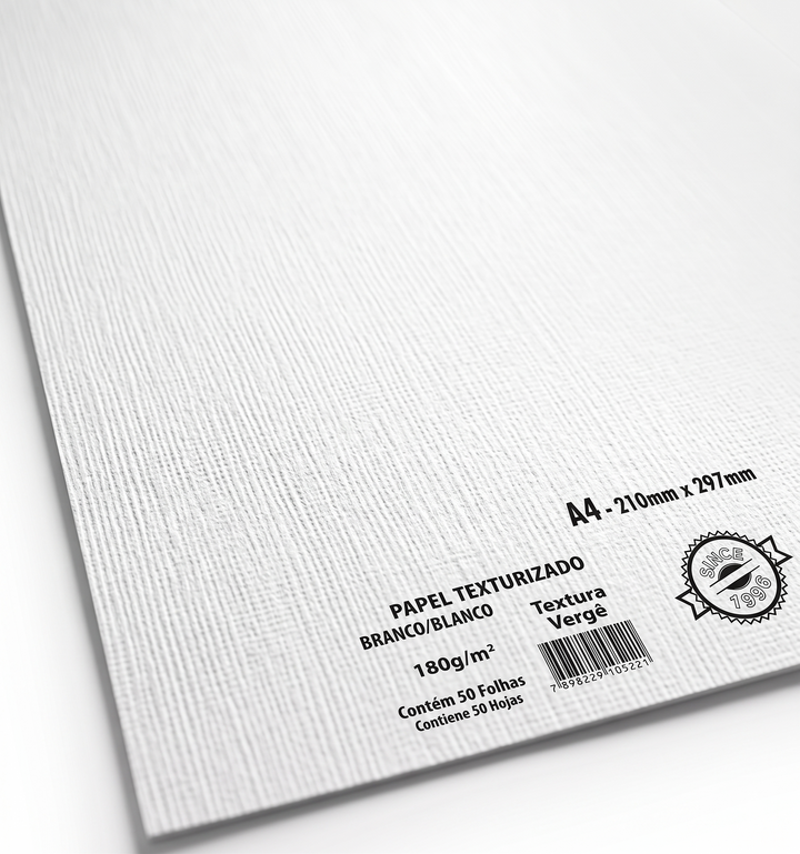 PAPEL A4 TEXTURA VERGE 180G MASTERPRINT 50 FLS