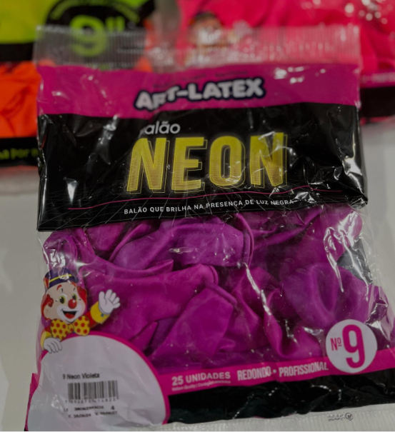 BALÃO REDONDO NEON ART LATEX 25 UND