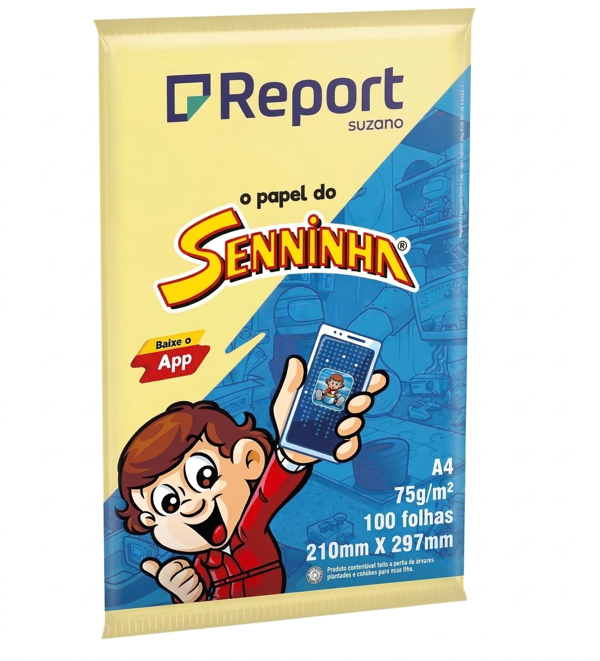PAPEL ESCOLAR CHAMEQUINHO SENINHA REPORT 100 FOLHAS 