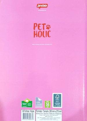 CADERNO BROCHURA GRANDE PET HOLIC JANDAIA 80 FLS