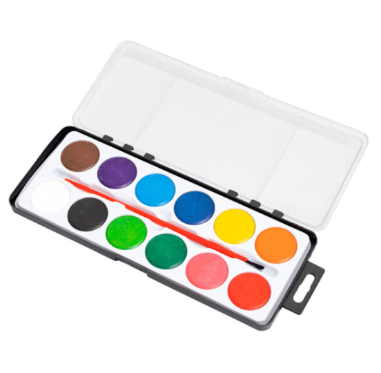 ESTOJO AQUARELA KIT PINTURA 12 CORES COM PINCEL YINS YP7449