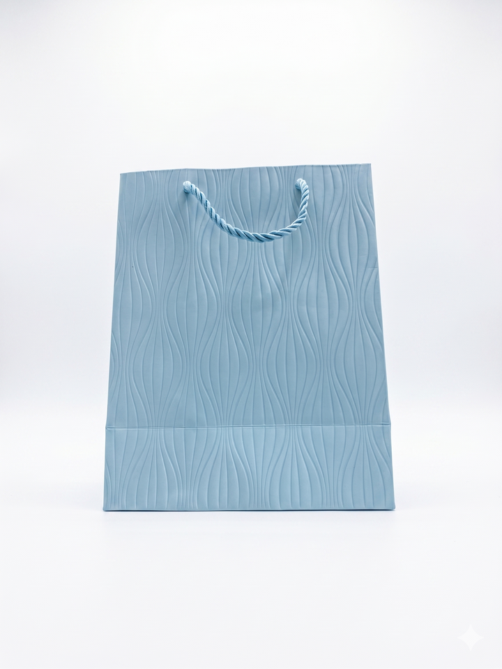 SACOLA PRESENTE PAPEL ONDAS COLOR 23X18X10CM UNICASA