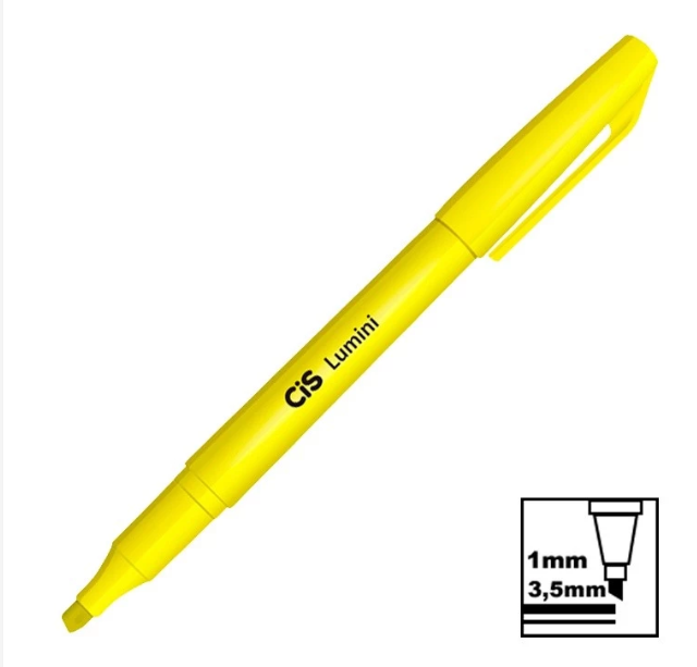 CANETA MARCA TEXTO LUMINI NEON CIS 